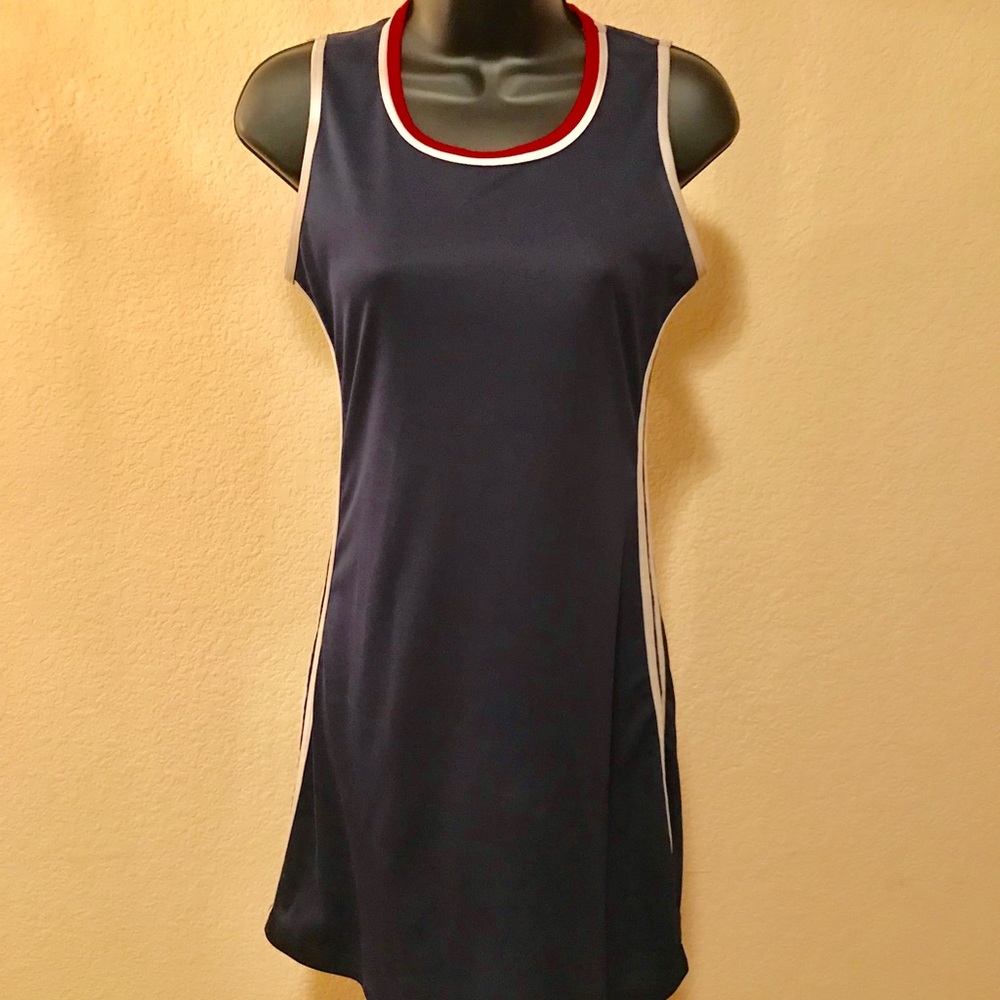 Dark blue red/white spandex dress size S
